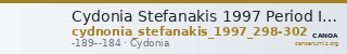 Cydonia Stefanakis 1997 Period III, Group II ; catalogue n° 298-302 — CANOA