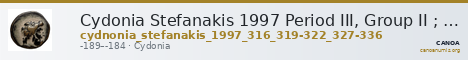 Cydonia Stefanakis 1997 Period III, Group II ; catalogue n° 316, 319-322, 327-336 — CANOA