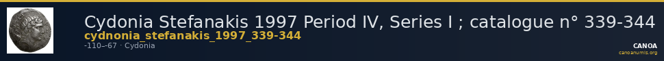 Cydonia Stefanakis 1997 Period IV, Series I ; catalogue n° 339-344 — CANOA