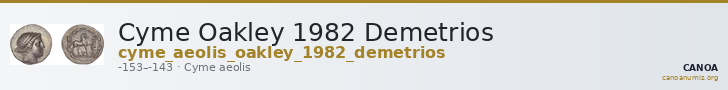 Cyme Oakley 1982 Demetrios — CANOA