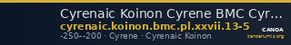 Cyrenaic Koinon Cyrene BMC Cyrenaic koinon pl. XXVII, 13-5 — CANOA