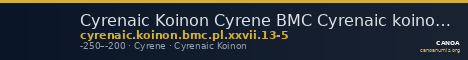 Cyrenaic Koinon Cyrene BMC Cyrenaic koinon pl. XXVII, 13-5 — CANOA