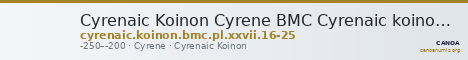 Cyrenaic Koinon Cyrene BMC Cyrenaic koinon pl. XXVII, 16-25 — CANOA