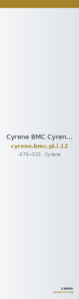 Cyrene BMC Cyrene Period I, pl. I, 12 — CANOA