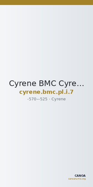 Cyrene BMC Cyrene Period I, pl. I, 7 — CANOA