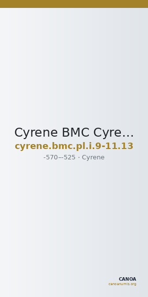 Cyrene BMC Cyrene Period I, pl. I, 9-11, 13 — CANOA