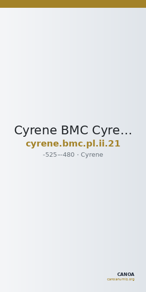 Cyrene BMC Cyrene Period I, pl. II, 21 — CANOA