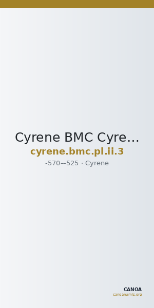 Cyrene BMC Cyrene Period I, pl. II, 3 — CANOA