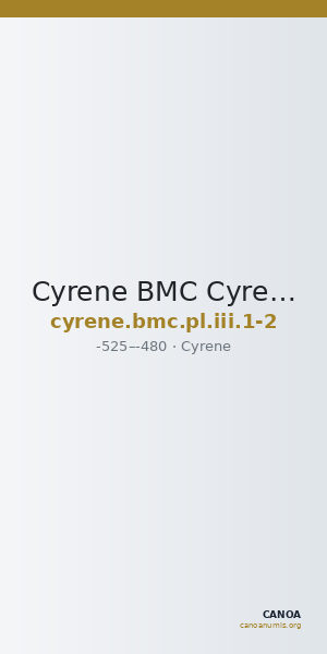 Cyrene BMC Cyrene Period I, pl. III, 1-2 — CANOA
