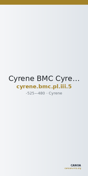 Cyrene BMC Cyrene Period I, pl. III, 5 — CANOA