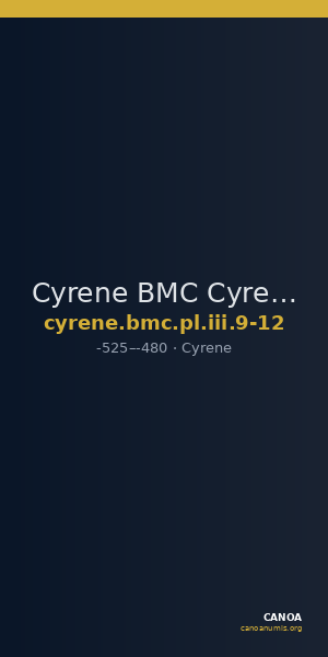 Cyrene BMC Cyrene Period I, pl. III, 9-12 — CANOA