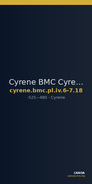 Cyrene BMC Cyrene Period I, pl. IV, 6-7.18 — CANOA