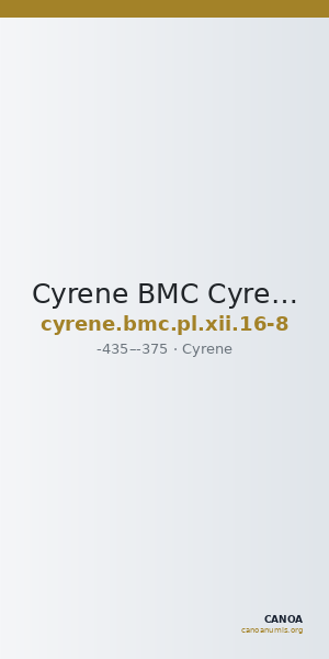 Cyrene BMC Cyrene Period III, pl. XII, 16-8 — CANOA