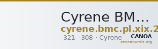 Cyrene BMC Cyrene Period III, pl. XIX, 21-2 — CANOA