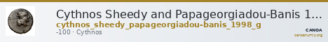Cythnos Sheedy and Papageorgiadou-Banis 1998 G — CANOA