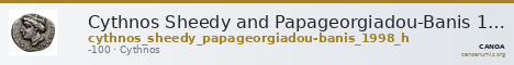 Cythnos Sheedy and Papageorgiadou-Banis 1998 H — CANOA