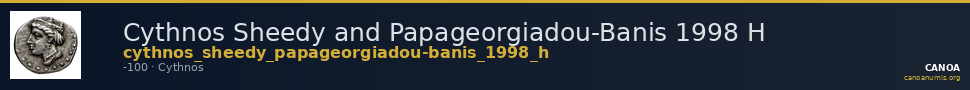 Cythnos Sheedy and Papageorgiadou-Banis 1998 H — CANOA