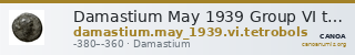 Damastium May 1939 Group VI tetrobols — CANOA