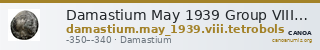 Damastium May 1939 Group VIII tetrobols — CANOA