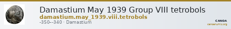 Damastium May 1939 Group VIII tetrobols — CANOA