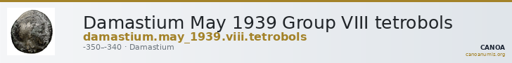 Damastium May 1939 Group VIII tetrobols — CANOA