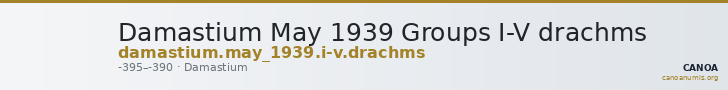 Damastium May 1939 Groups I-V drachms — CANOA