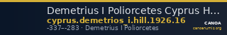 Demetrius I Poliorcetes Cyprus Hill 1926 16 — CANOA
