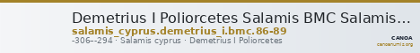 Demetrius I Poliorcetes Salamis BMC Salamis 86-89 — CANOA