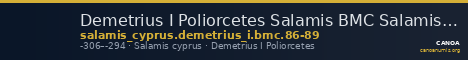 Demetrius I Poliorcetes Salamis BMC Salamis 86-89 — CANOA