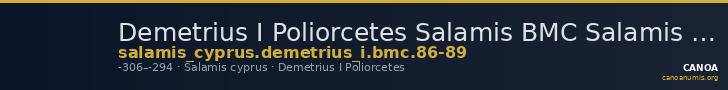 Demetrius I Poliorcetes Salamis BMC Salamis 86-89 — CANOA