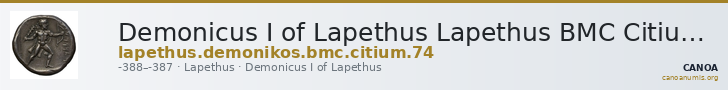 Demonicus I of Lapethus Lapethus BMC Citium 74 — CANOA