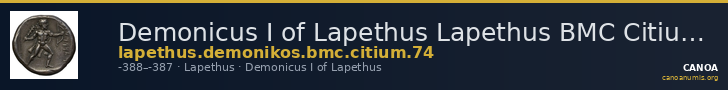 Demonicus I of Lapethus Lapethus BMC Citium 74 — CANOA
