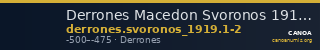 Derrones Macedon Svoronos 1919 1-2 — CANOA