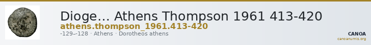 Dioge… Athens Thompson 1961 413-420 — CANOA