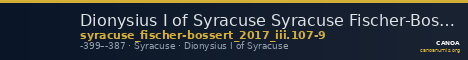 Dionysius I of Syracuse Syracuse Fischer-Bossert 2017 III. 107-9 — CANOA