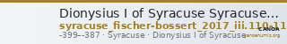 Dionysius I of Syracuse Syracuse Fischer-Bossert 2017 III. 110-113 — CANOA