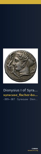 Dionysius I of Syracuse Syracuse Fischer-Bossert 2017 III. 88-104 — CANOA