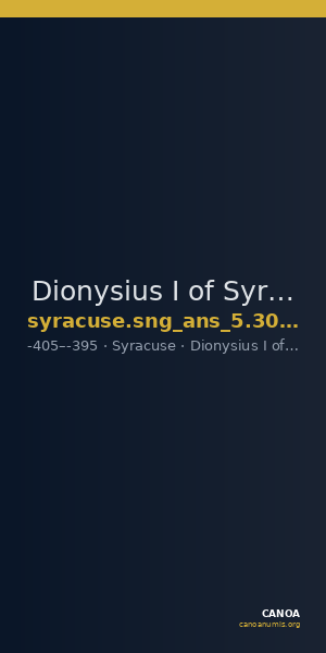 Dionysius I of Syracuse Syracuse SNG ANS 301-303 — CANOA