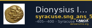 Dionysius I of Syracuse Syracuse SNG ANS 350-356 — CANOA