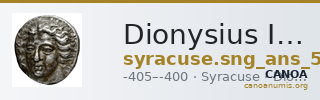 Dionysius I of Syracuse Syracuse SNG ANS 361-375 — CANOA