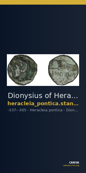 Dionysius of Heracleia Heracleia Pontica Stancomb 2009 Type 3 — CANOA