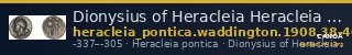 Dionysius of Heracleia Heracleia Pontica Waddington 1908 38-40 — CANOA
