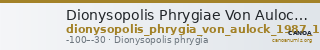 Dionysopolis Phrygiae Von Aulock 1987 12-17 — CANOA