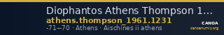 Diophantos Athens Thompson 1961 1231 — CANOA