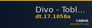 Divo - Tobler, 17. Jh. 1058a — CANOA