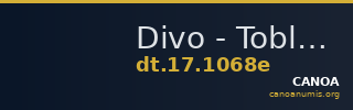 Divo - Tobler, 17. Jh. 1068e — CANOA
