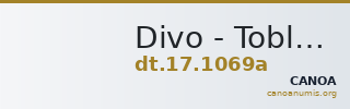 Divo - Tobler, 17. Jh. 1069a — CANOA