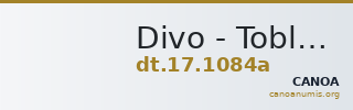 Divo - Tobler, 17. Jh. 1084a — CANOA
