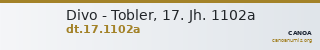 Divo - Tobler, 17. Jh. 1102a — CANOA