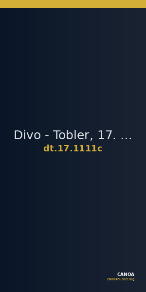 Divo - Tobler, 17. Jh. 1111c — CANOA